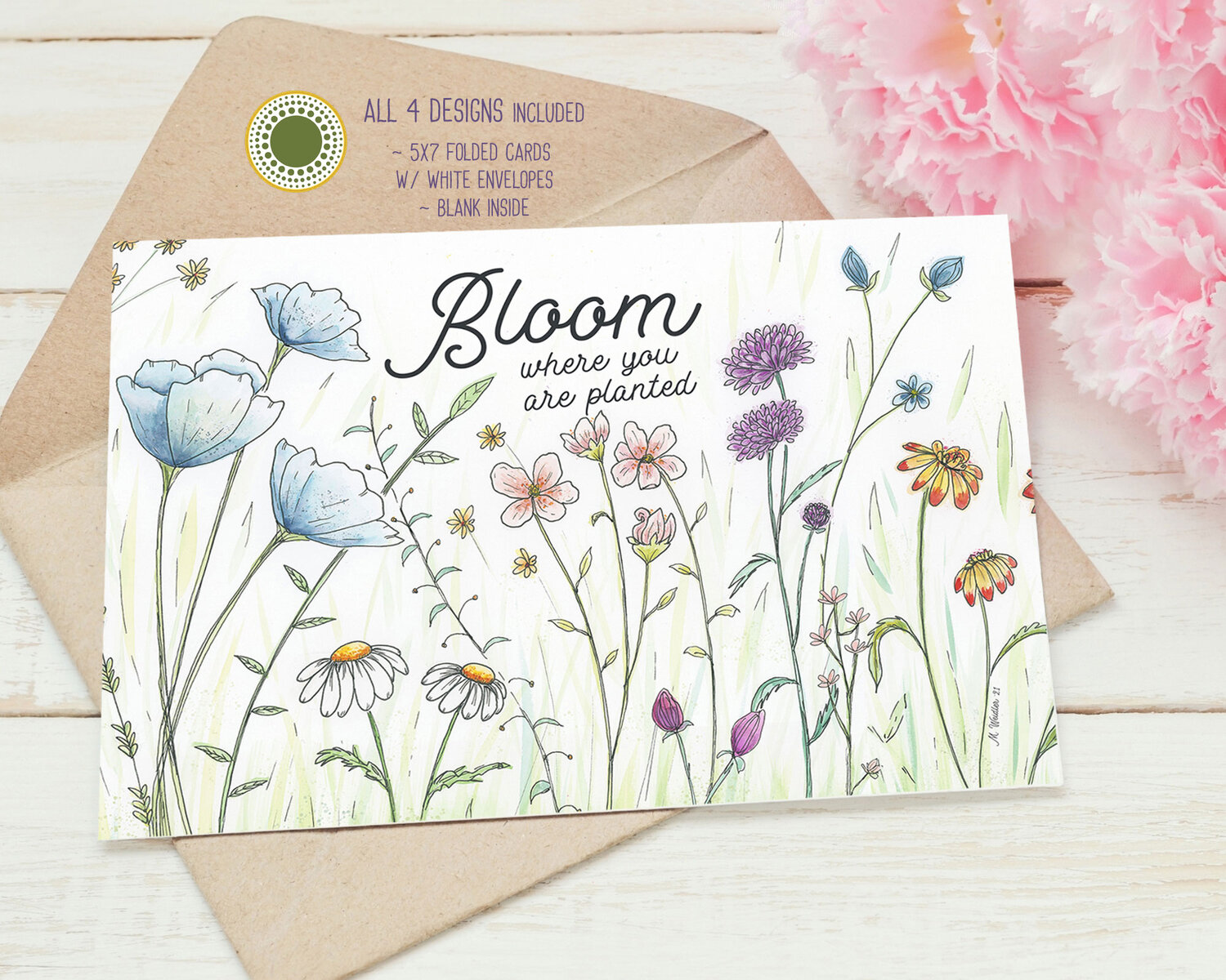 Wildflower series watercolor greeting card SET — Circle of Life Photography  and Design