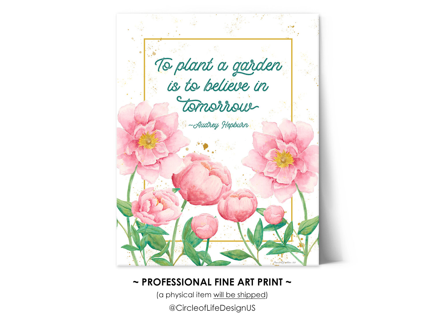 Peonies - Plant a Garden Quote 8x10 or 11x14 • Velvet Rag Fine Print — Circle of Photography and Design