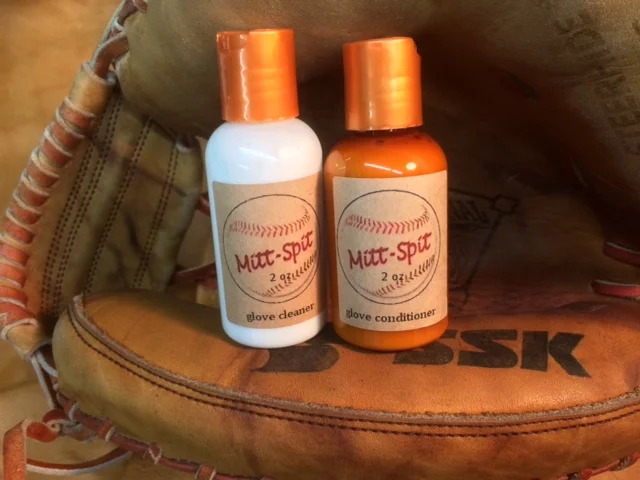 2 oz of mitt-spit baseball glove cleaner and glove oil