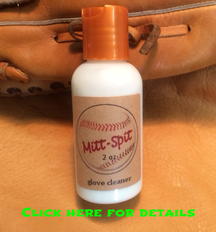 2 oz bottle of Mitt-Spit Baseball glove cleaner