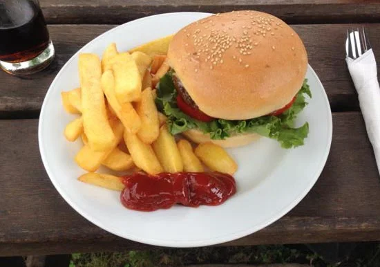 The Obama Burger at Hillburi Hotel near Aburi, Ghana.