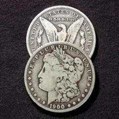 Morgan Silver DollarsWeight: 1 ozDiameter: 38 mm