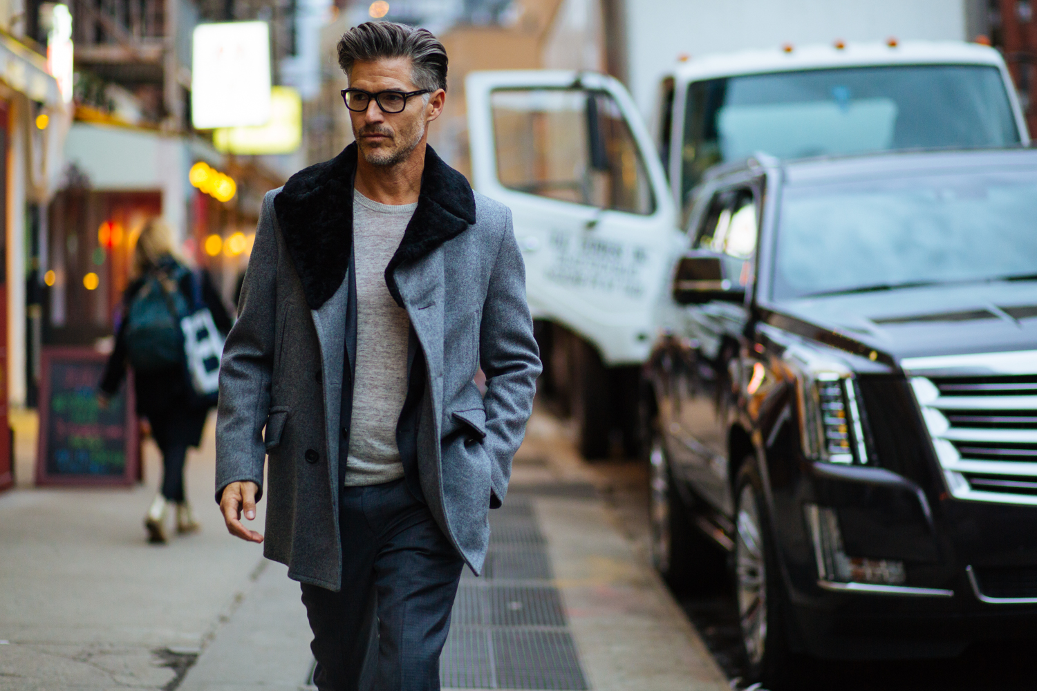 Wool Peacoat by Todd Snyder Ny x Private White VC, Suit and Sweater by Todd Snyder NY
