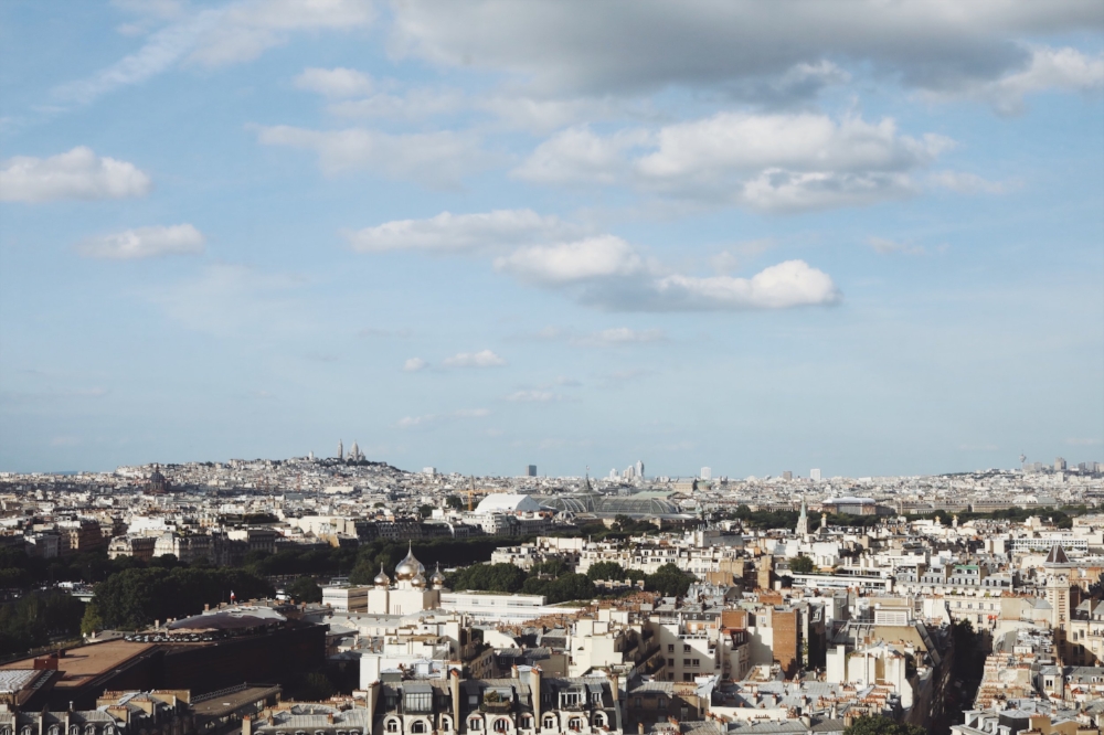 The view from inside the Eiffel Tower. 