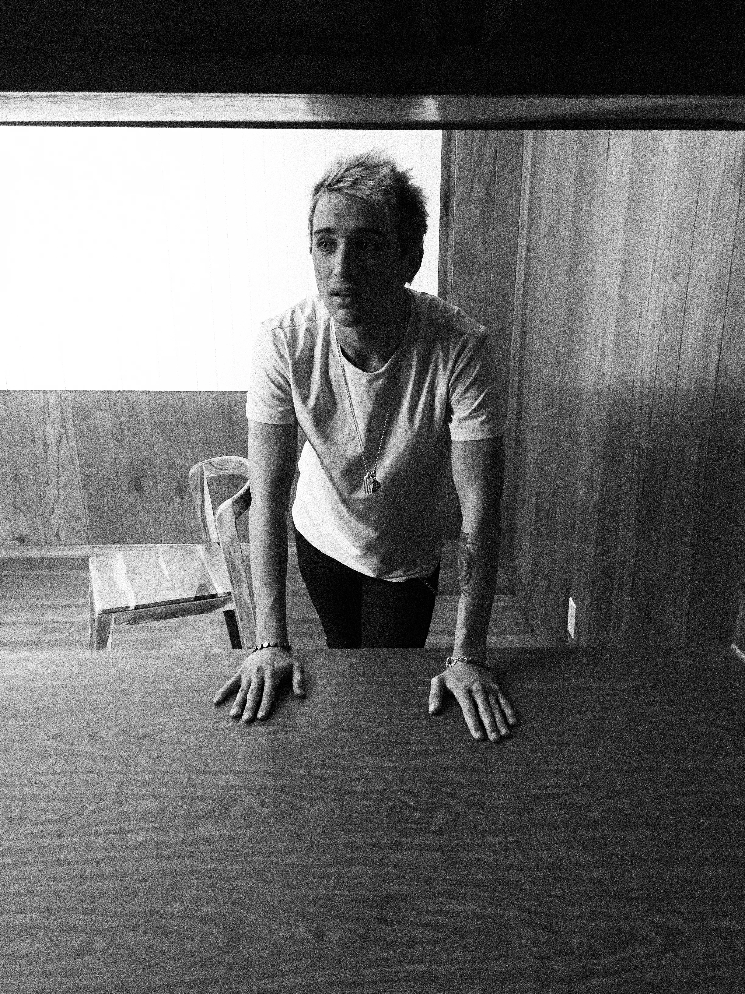 Dalton preps himself for the next scene. 