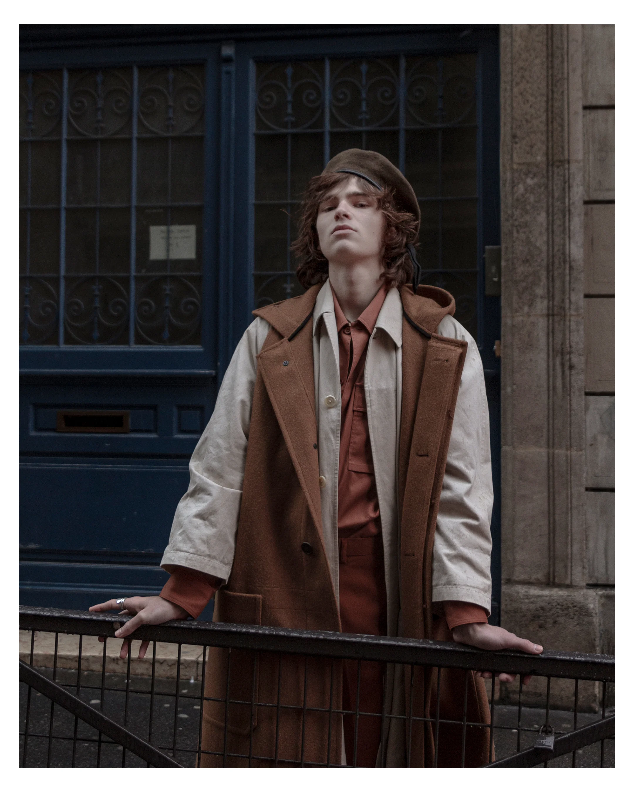Dries Van Noten waistcoat, Yohji Yamamoto trench, Acne Studios shirt, Craig Green pants