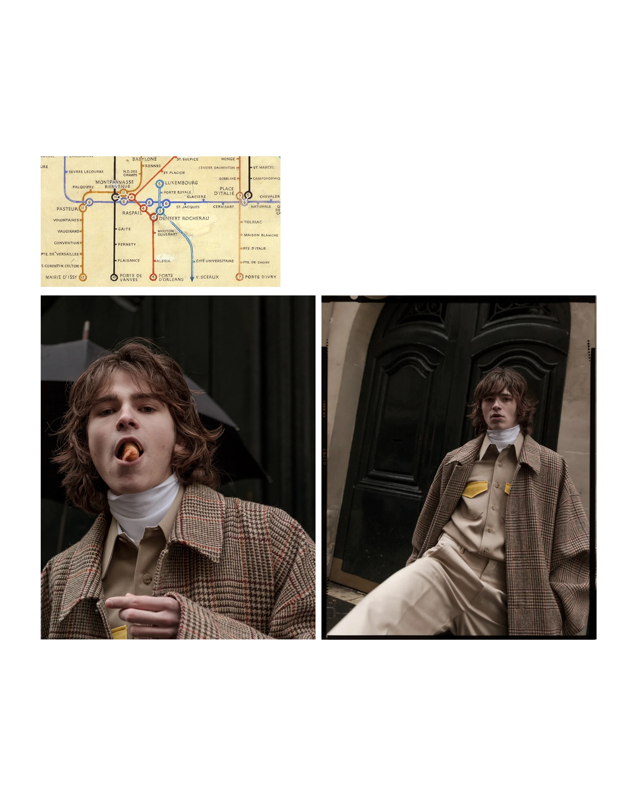 Peace Bird coat, Raf Simons knitwear and shirt, Acne Studios pants