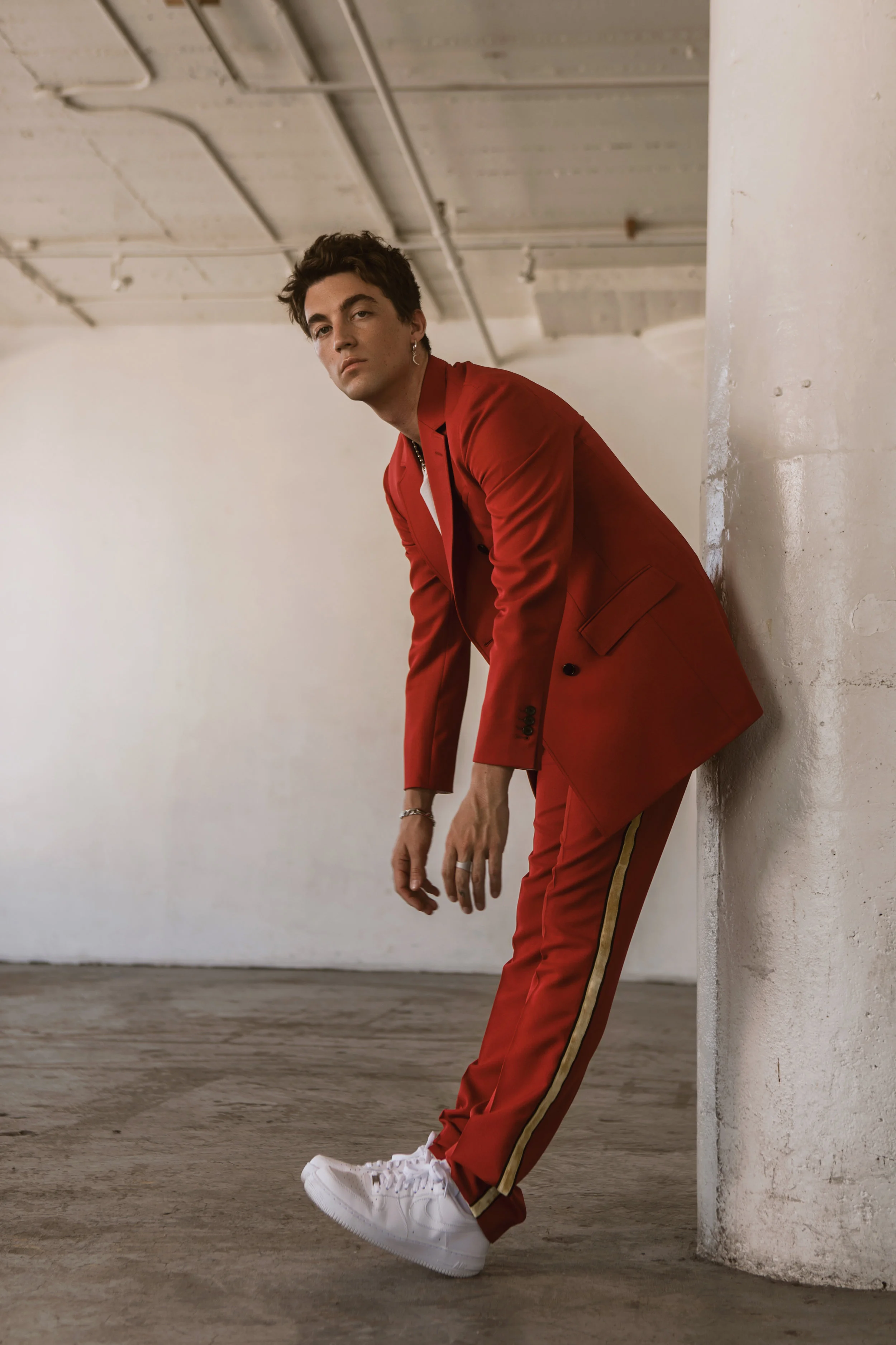 Calvin Klein 205W39NYC suit, Nike sneakers
