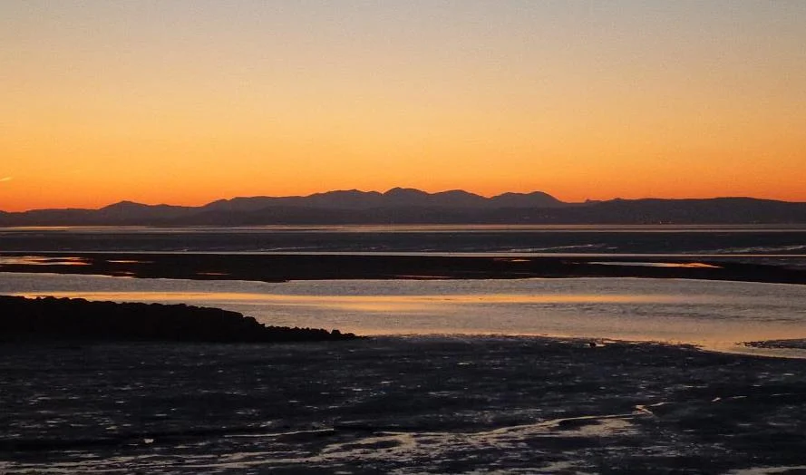 Lake District fells from Silverdale shore