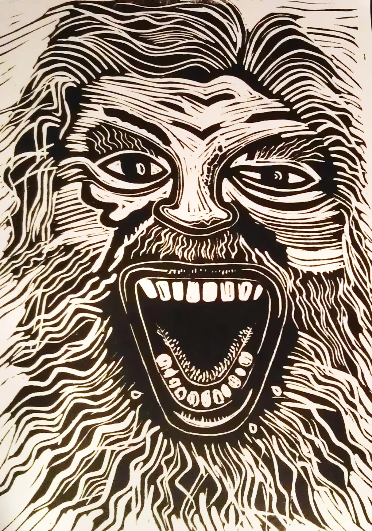Brian Blessed - A3 Linocut