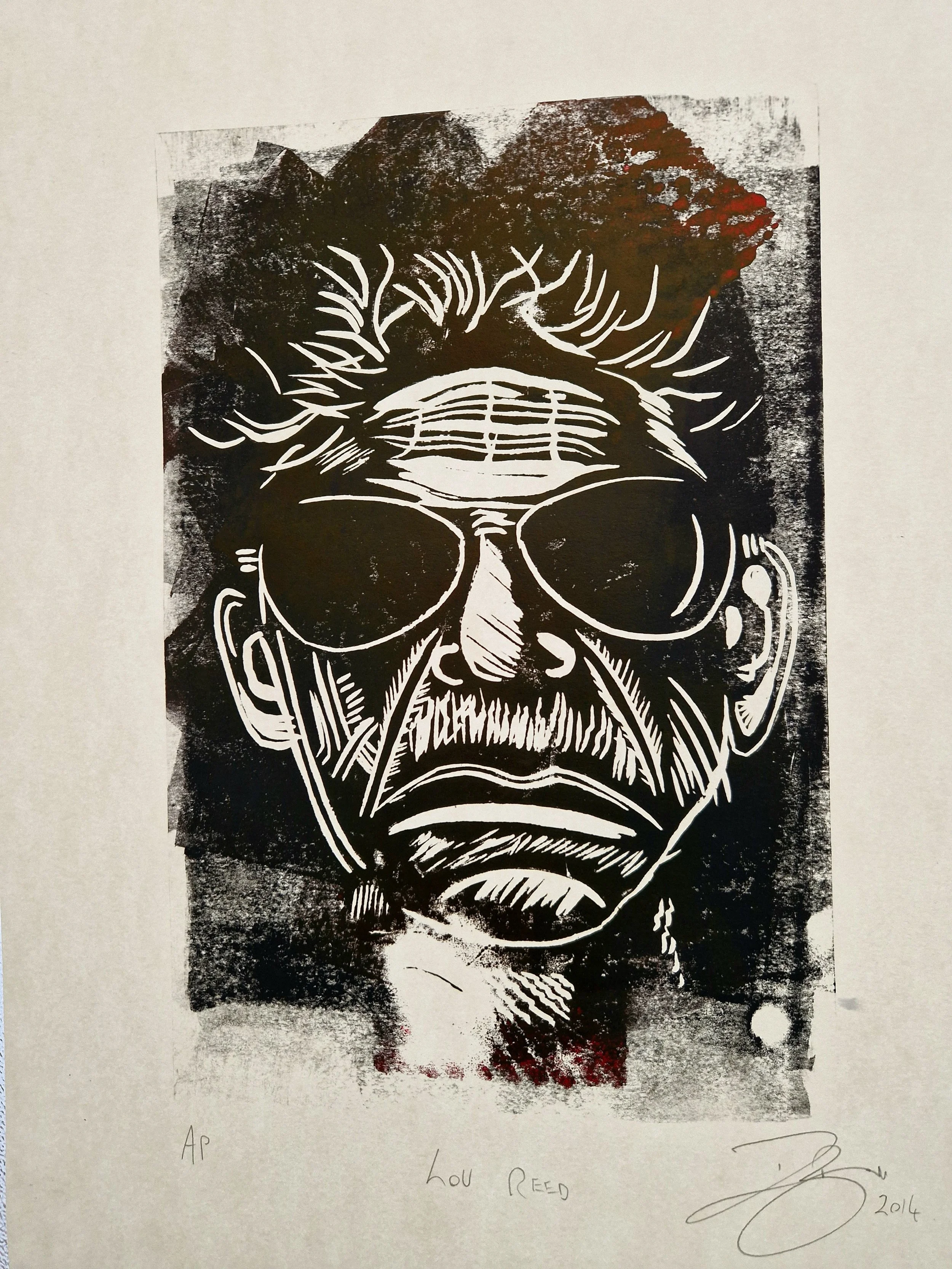 Lou Reed Linocut