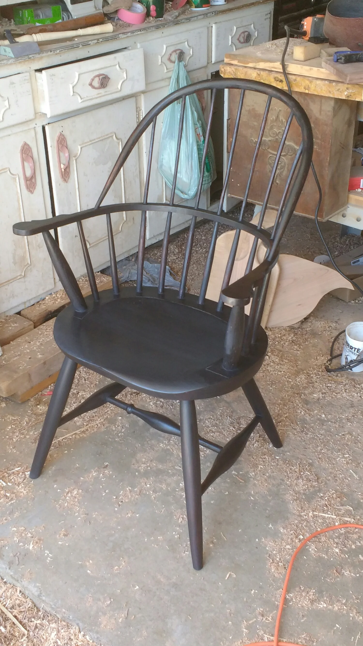 Every chair begins with three logs. In this case it was one white pine, one ash and one maple. Each log was generously donated by friendly neighbors. Anyone interested in a timeless heirloom chair, please contact me through my website.