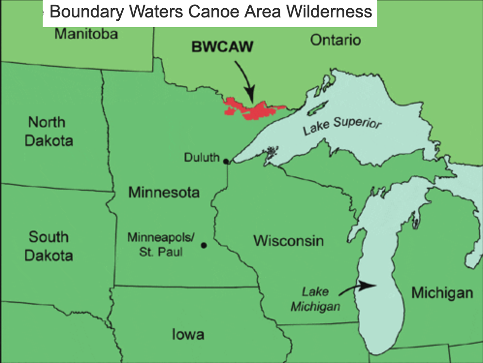    →  source      The combination of Minnesota’s  Boundary Waters Canoe Area  and Ontario, Canada’s Quetico Park forms one of the world’s great wilderness areas: the largest international area set aside for wilderness recreational purposes in the wor