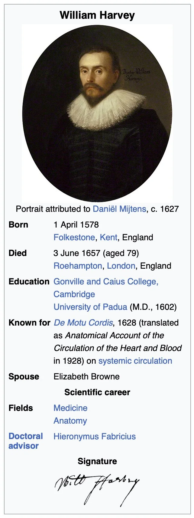    source         After graduating from Padua, Harvey immediately returned to England, where he obtained the degree of Doctor of Medicine from the&nbsp; University of Cambridge &nbsp;that same year, and became a fellow of&nbsp; Gonville and Caius Col