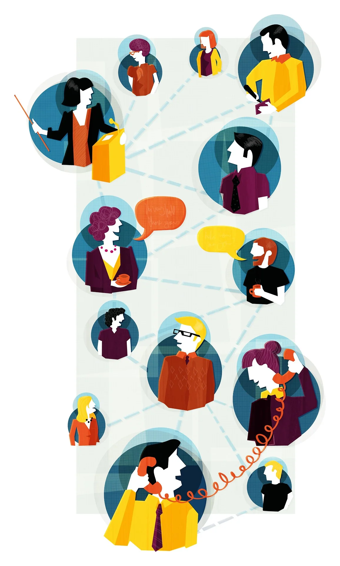 an Illustration for Professional Manager magazine about networking