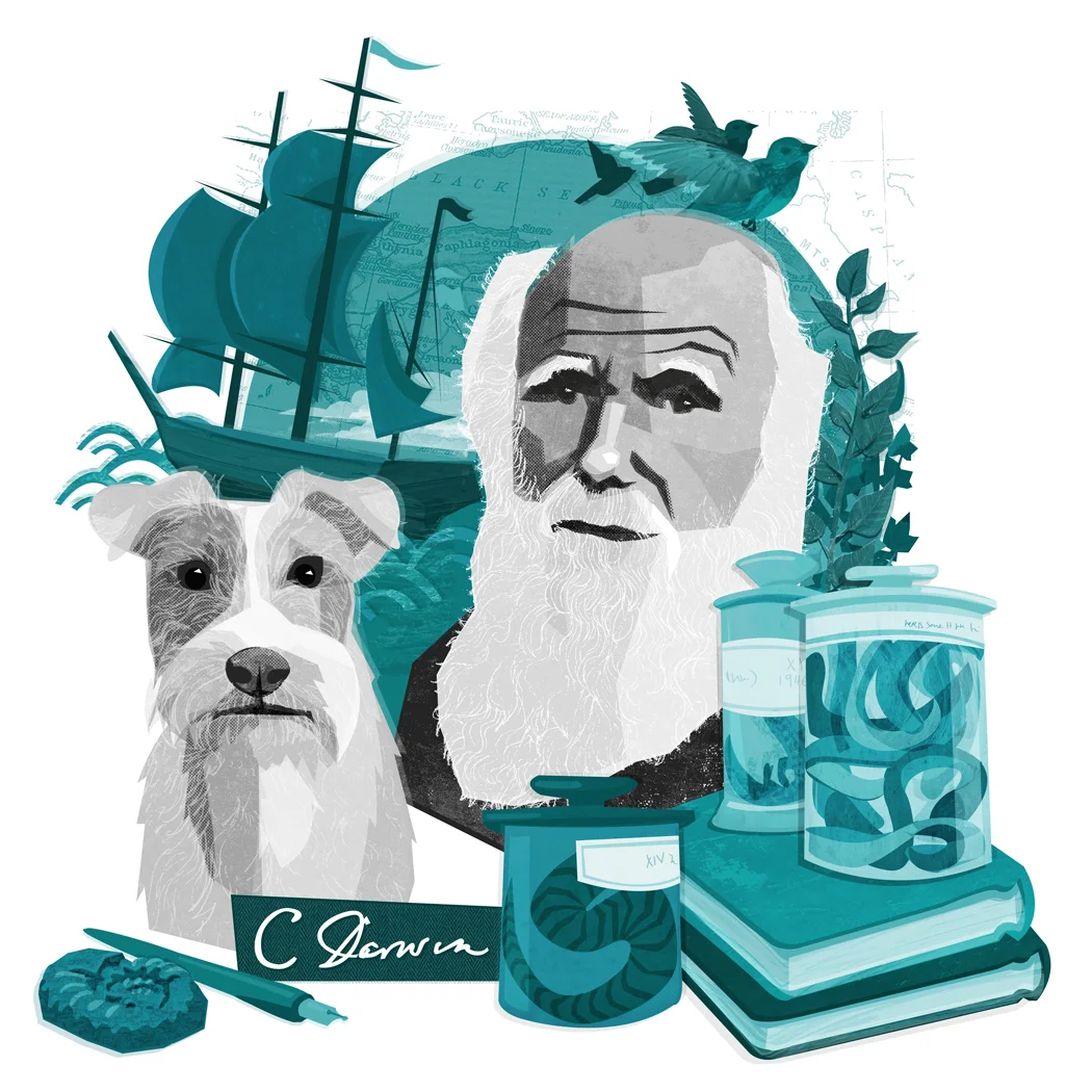 Last month I was contacted by the the lovely people at The Bark Magazine who had seen my Darwin illustration and thought it would work well to accompany an article in their upcoming issue. The Article was written from the perspective of Charles Darw…