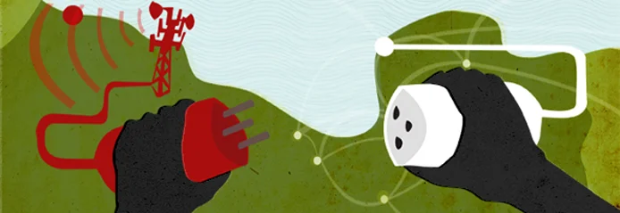 This illustration relates to an article about Libyan rebels hacking into Col. Gadhafi’s phone network and reopening their communication networks. Here’s a link to the article on fastcompany.com