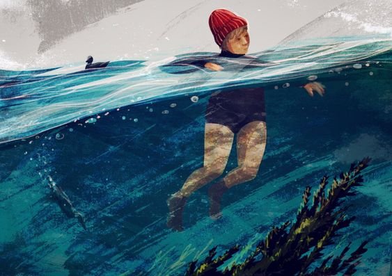 wild swimming illustration
