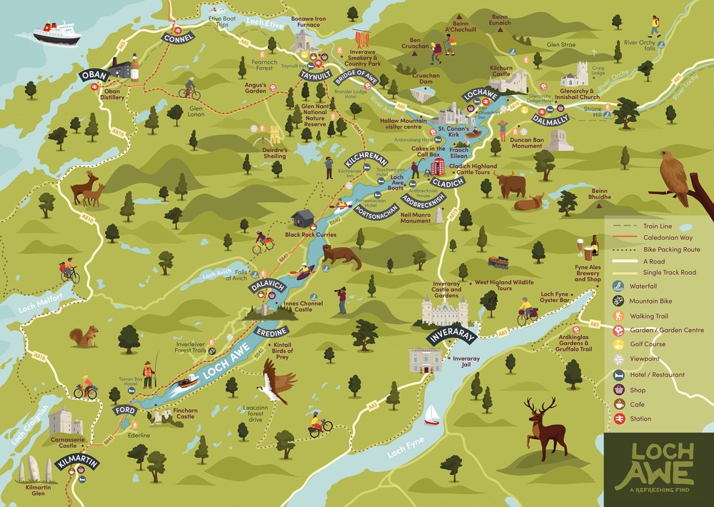 illustrated loch awe map — Kerry Hyndman