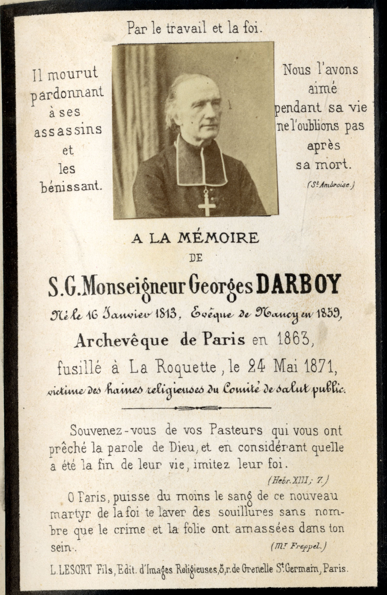 In memoriam cards - Paris Commune priests and others