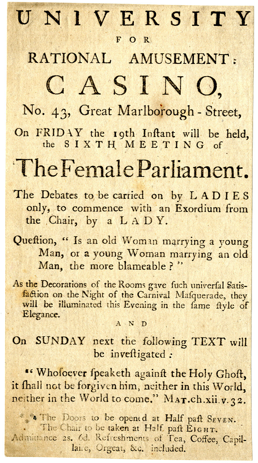 sold - Female only debating society