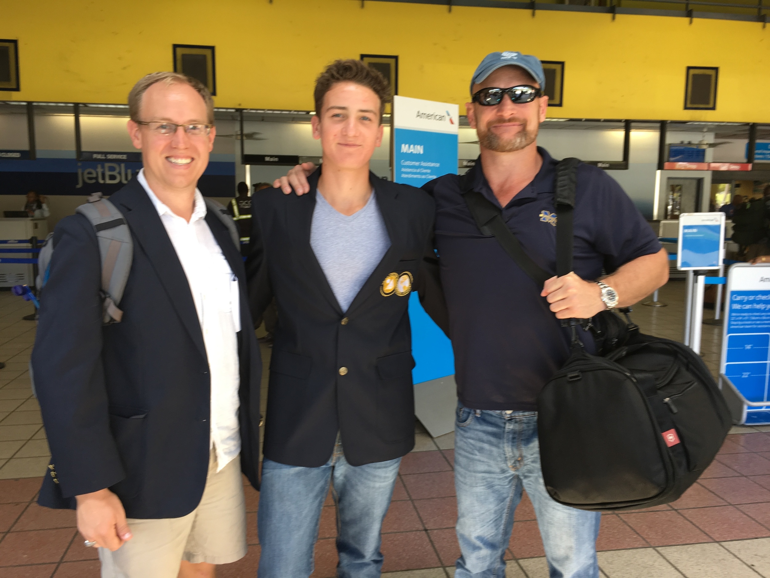 Eagle scouts: chaperones Andy and Kevin with student marcus