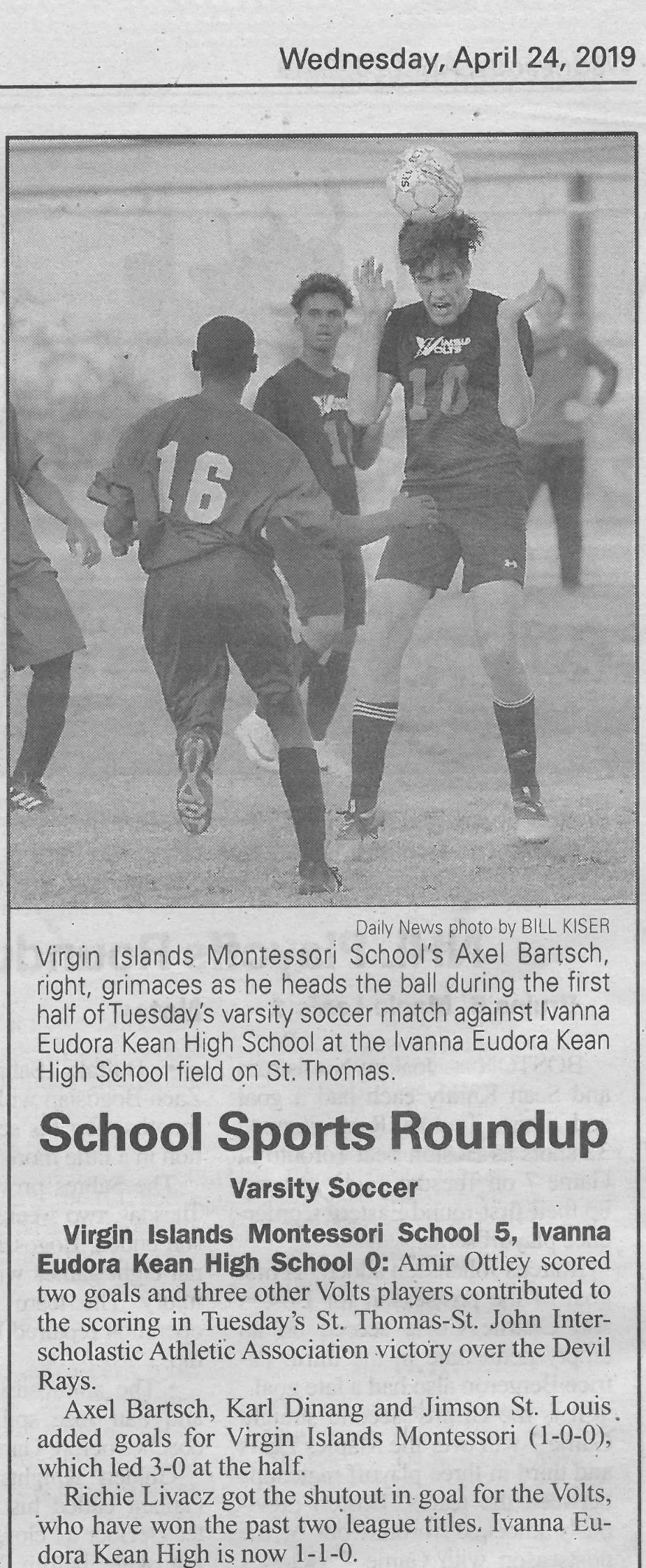 Daily News Excerpt 4/24/2019 photo credit Bill Kizer