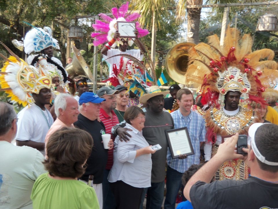 Quentin 'Barabbas' Woodside being presented with the keys to the City and a Proclamation of same by the Mayor