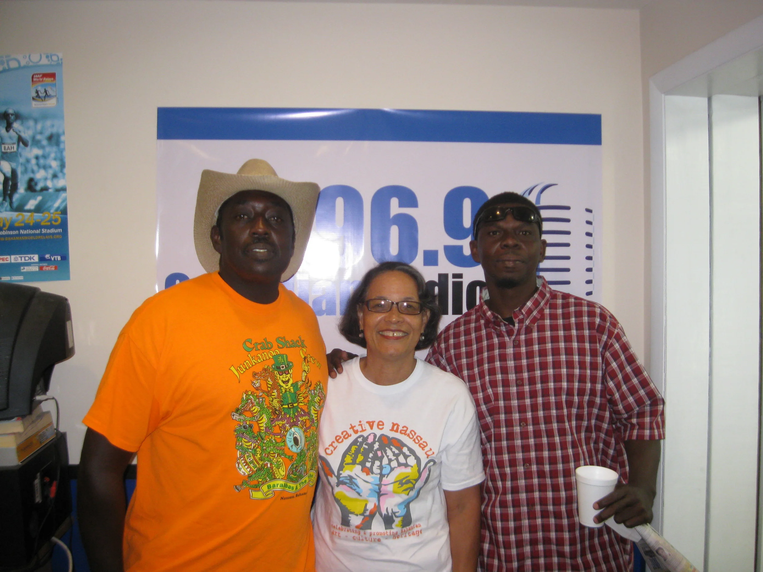 Barabbas, Pam and Scrooge after the recent radio show