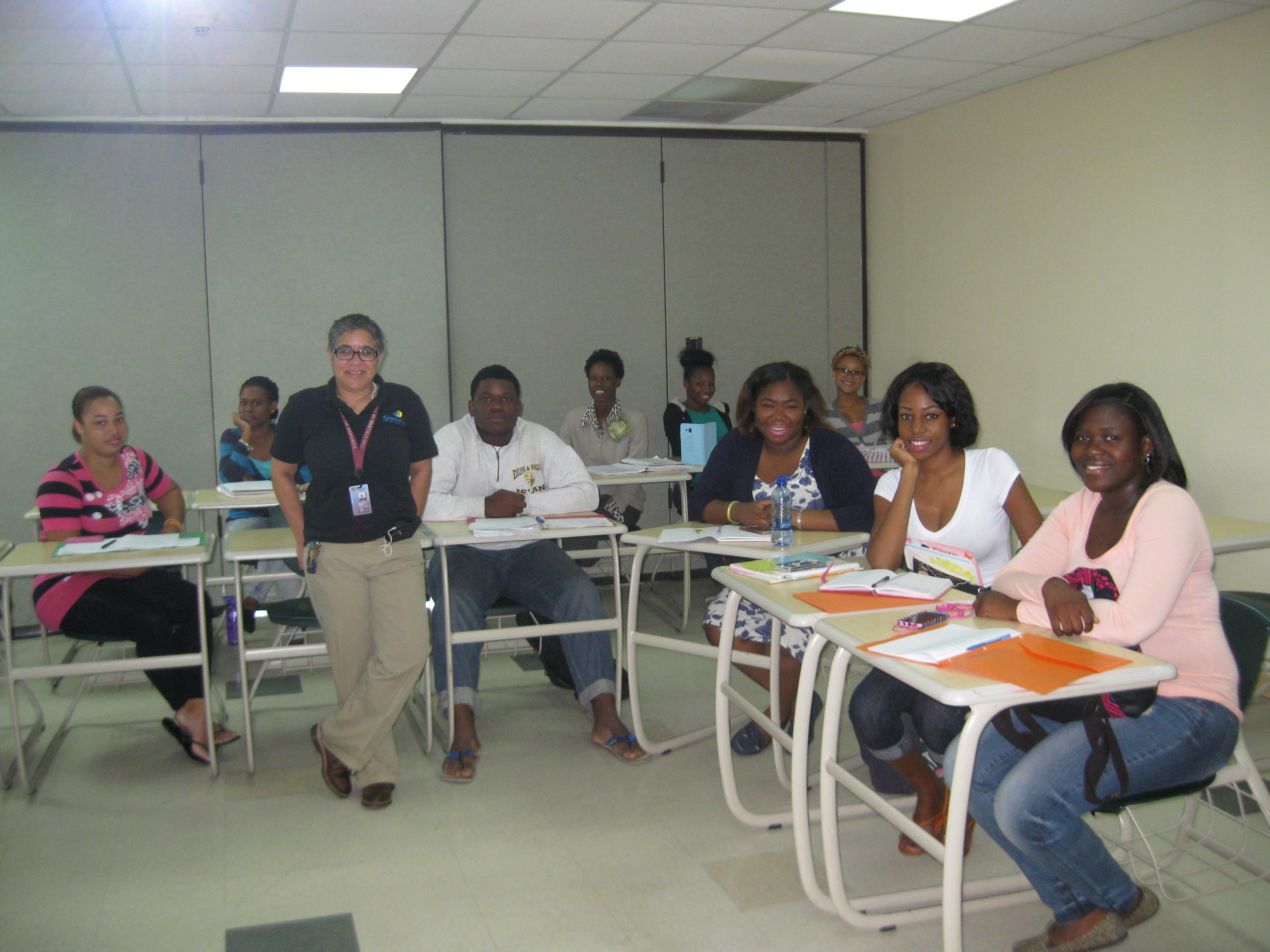 COB students with their professor