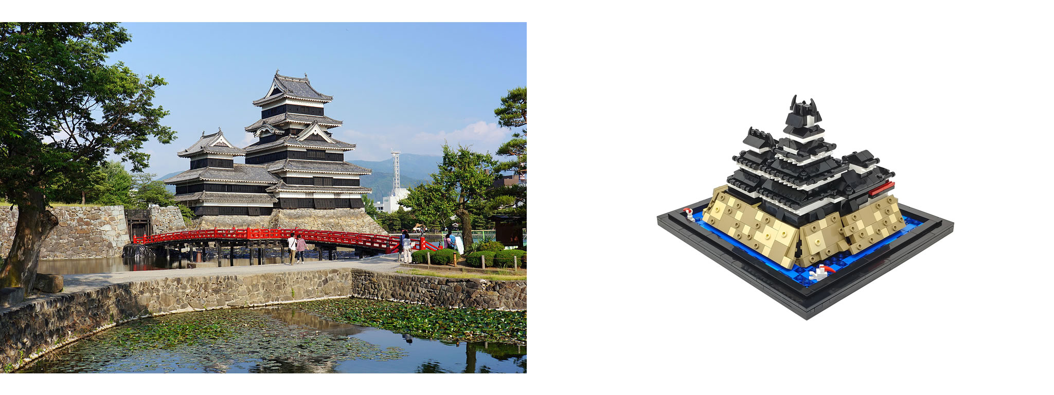 A side by side comparison with the real life Matsumoto Castle, taken by 663highland .