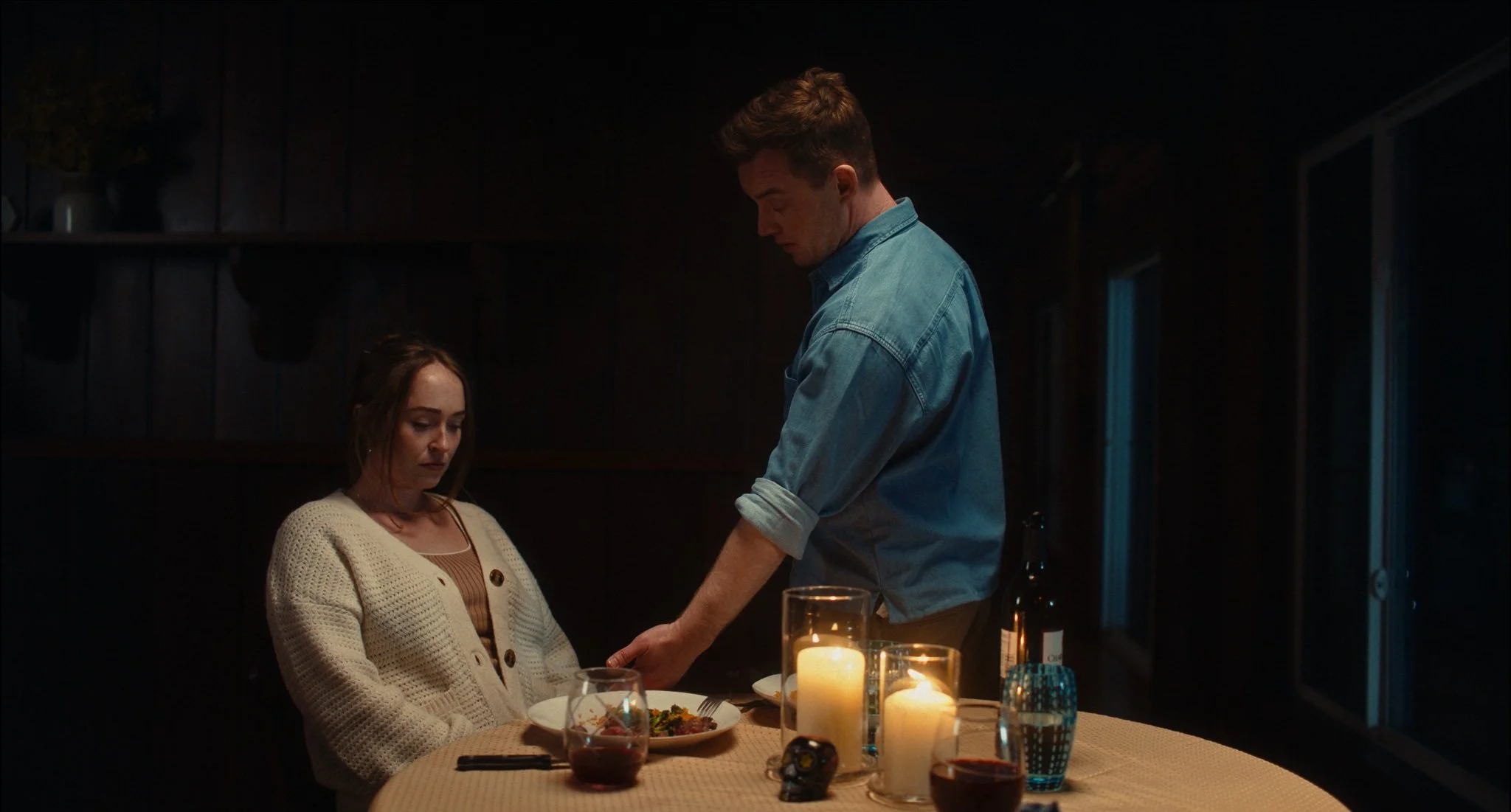 Meghan Leathers as Casey and Noel Fisher as Michael in Conflicting Reports