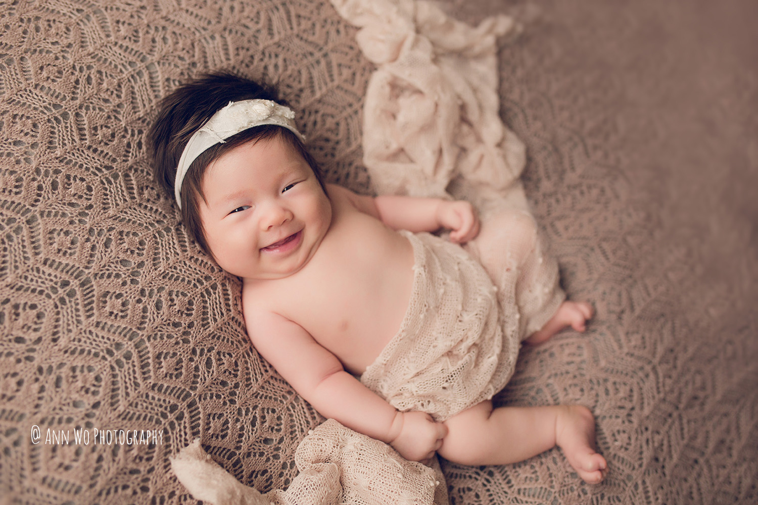 6 week baby smile lace wrap ann wo