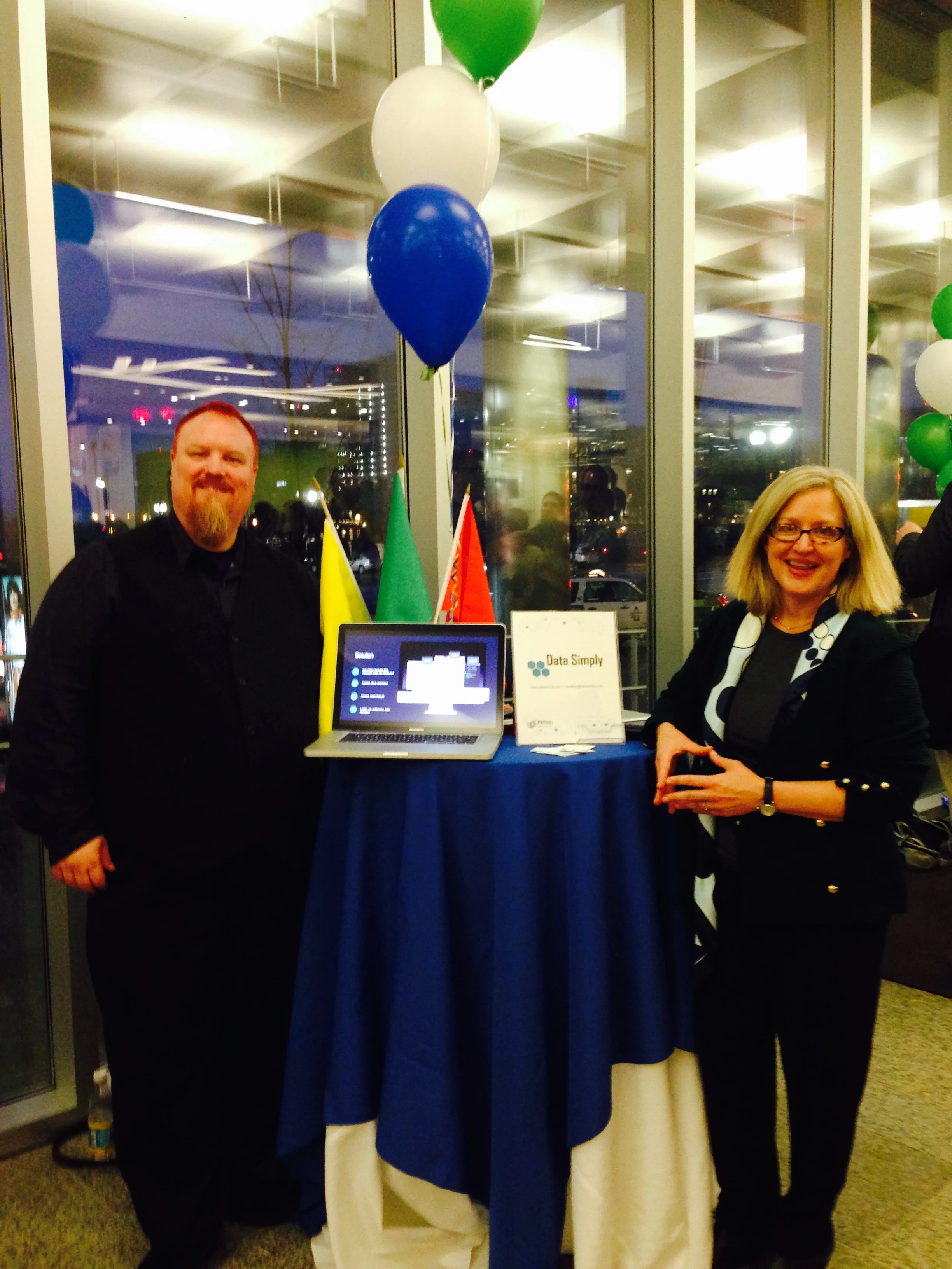 CTO John Sawers and CEO Michelle Bonat demoed Data Simply at the FinTechSandbox/Fidelity Demo Day in Boston in March.