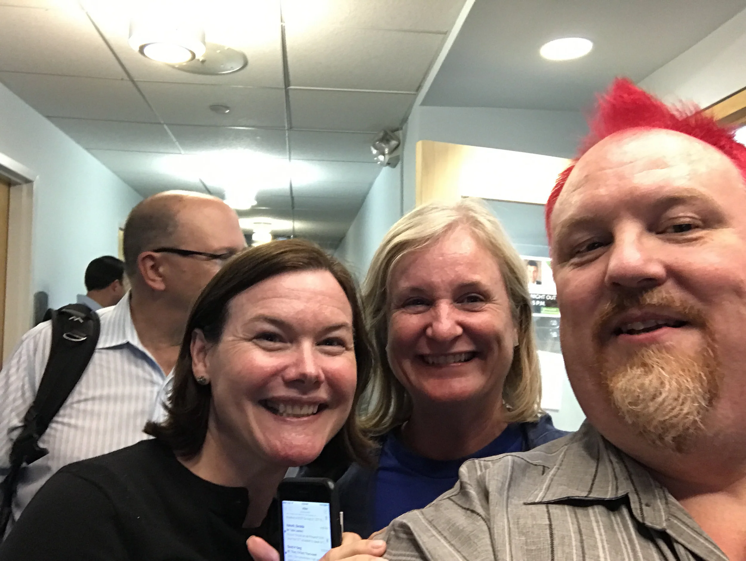 Here is John Sawers from Data Simply running into our good friends Sarah Biller (co-founder, FinTechSandbox, on left) and Jean Donnelly (Executive Director, FinTechSandbox, in middle) who also served as fintech experts and held office hours at the event. 