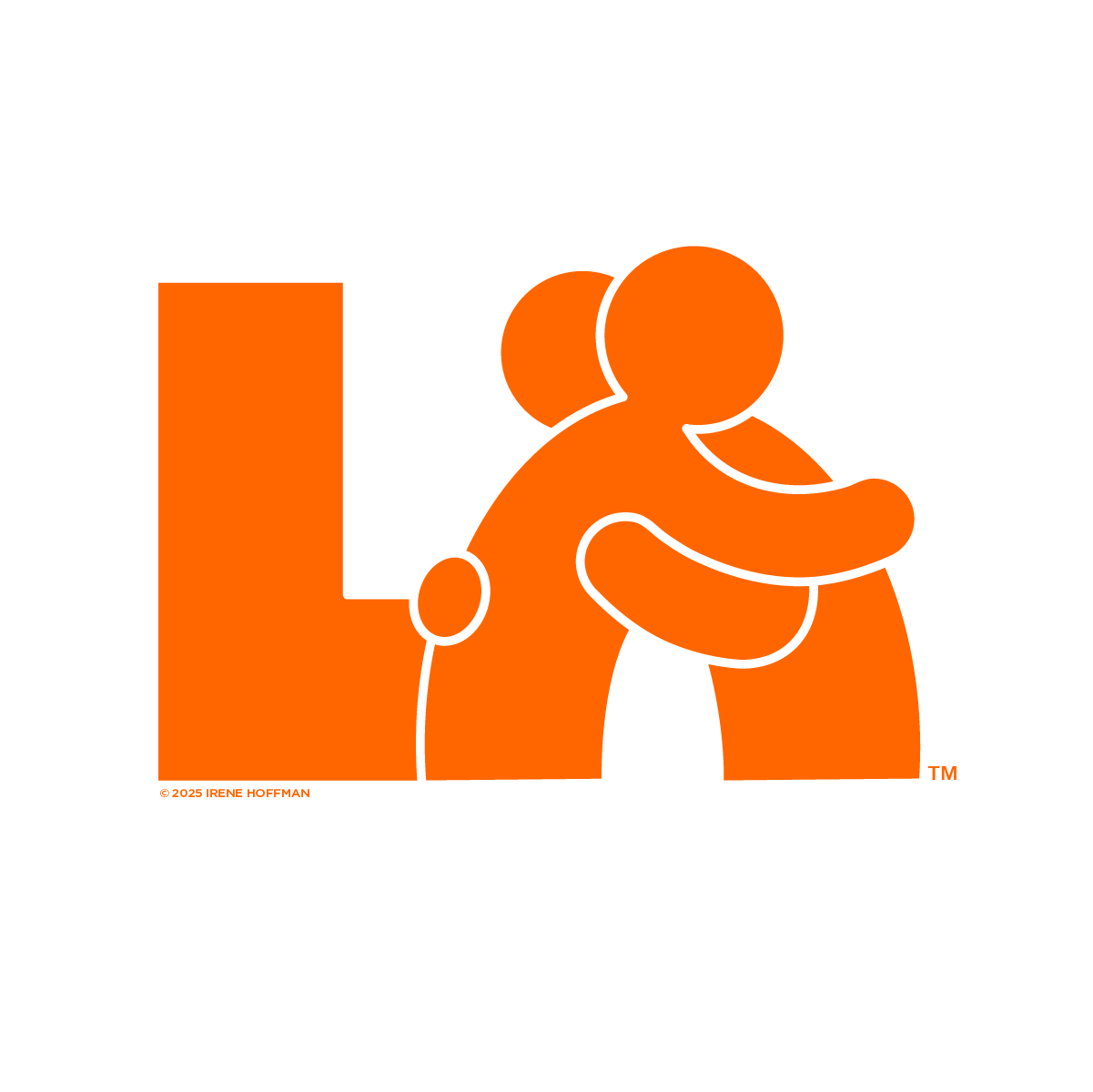 LA love with the A shaped by two people in an embrace