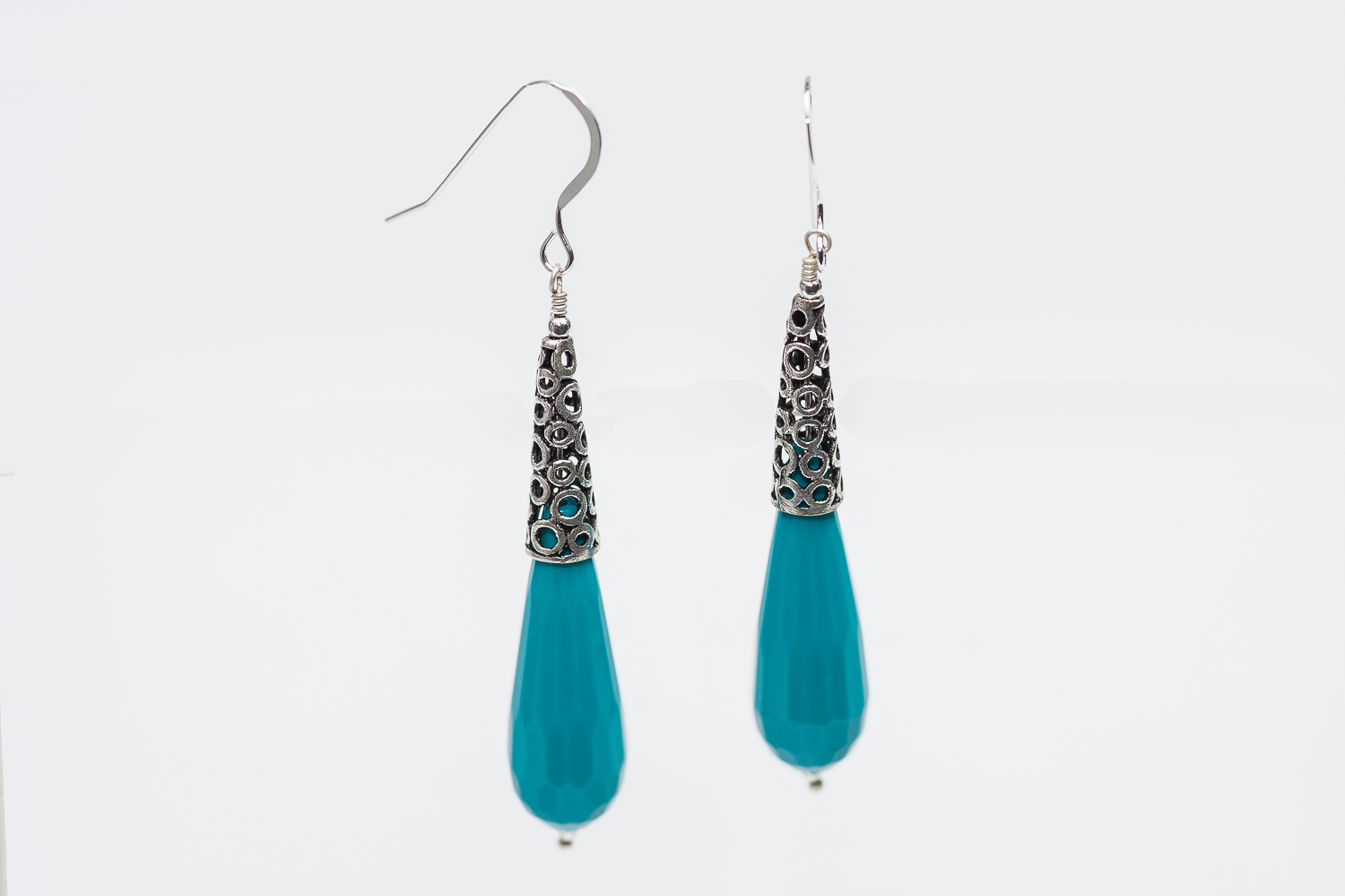 Jade and Pewter Earrings
