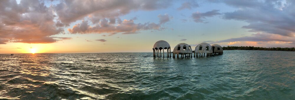 Cape Romano Dome House at sunset