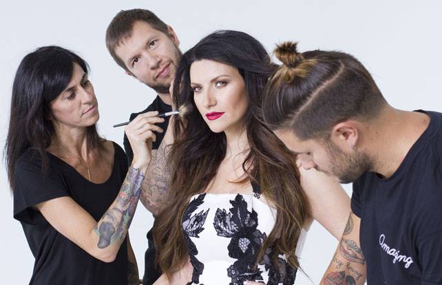 Laura Pausini and Thalia "Sino a ti" Music Video Shoot for SugarKane Productions