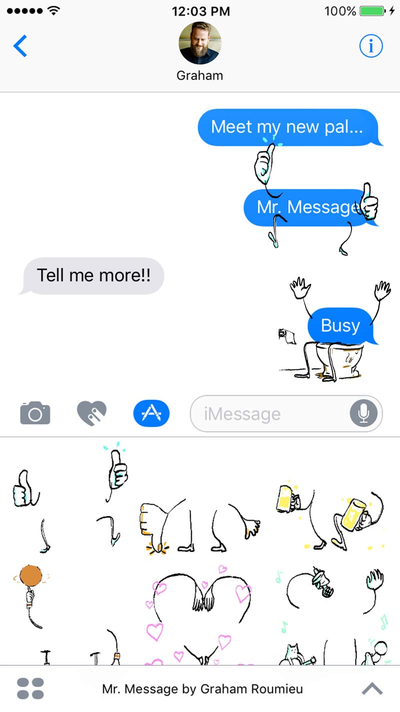 Mr. Message iMessage Sticker Pack - Linda&Linda