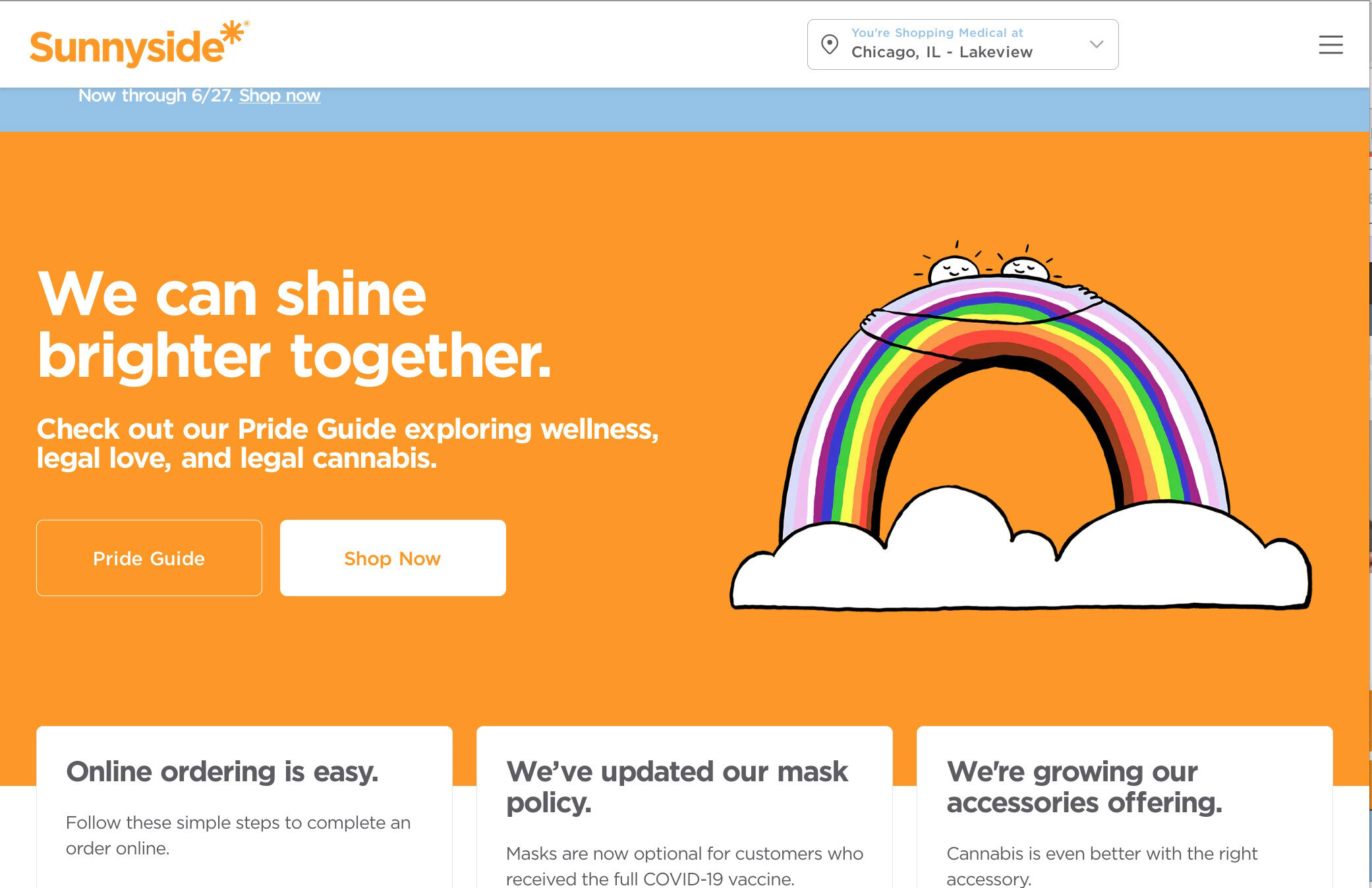 Homepage Pride Illustration - Sunnyside Dispensaries/ Quake Creative
