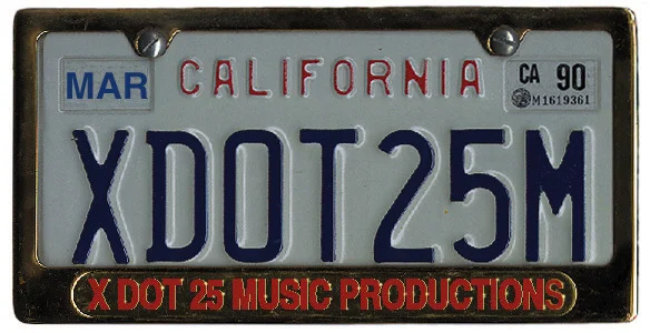 The Actual License Plate of X DOT 25 Car - MBZ Convertible (Circa 1991)