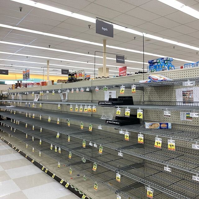 Two stores, appears to be no bread left in Pleasanton...unless you count Twinkies and Tasty Cakes.  #hoarders #stophoarding #stoppanicking #KeepCalm #Bread