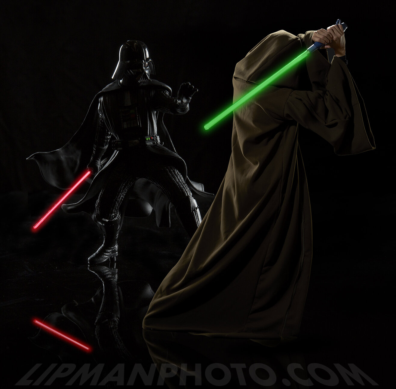 Completed composite, with retouching and glow effects