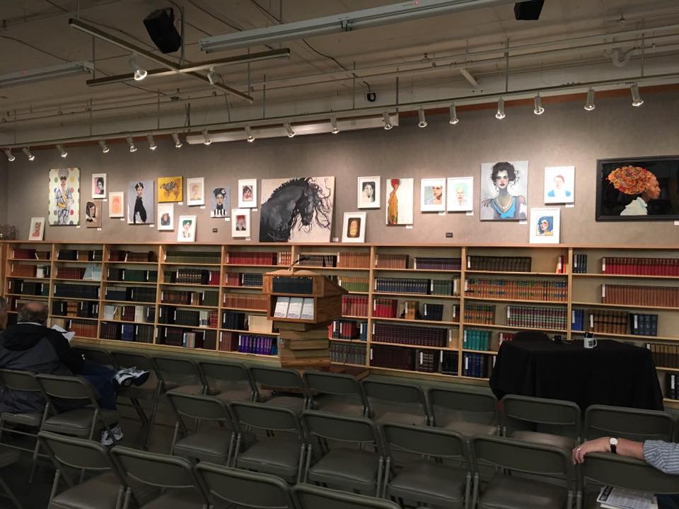 My wife, my parents and I arrived upstairs to a mostly empty room. The familiar podium held a few of my books. 
