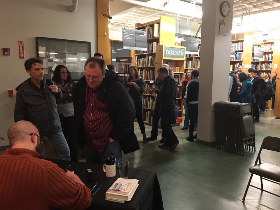 The book signing line drifted back into the stacks. I loved this part, getting to meet and talk to everyone. 