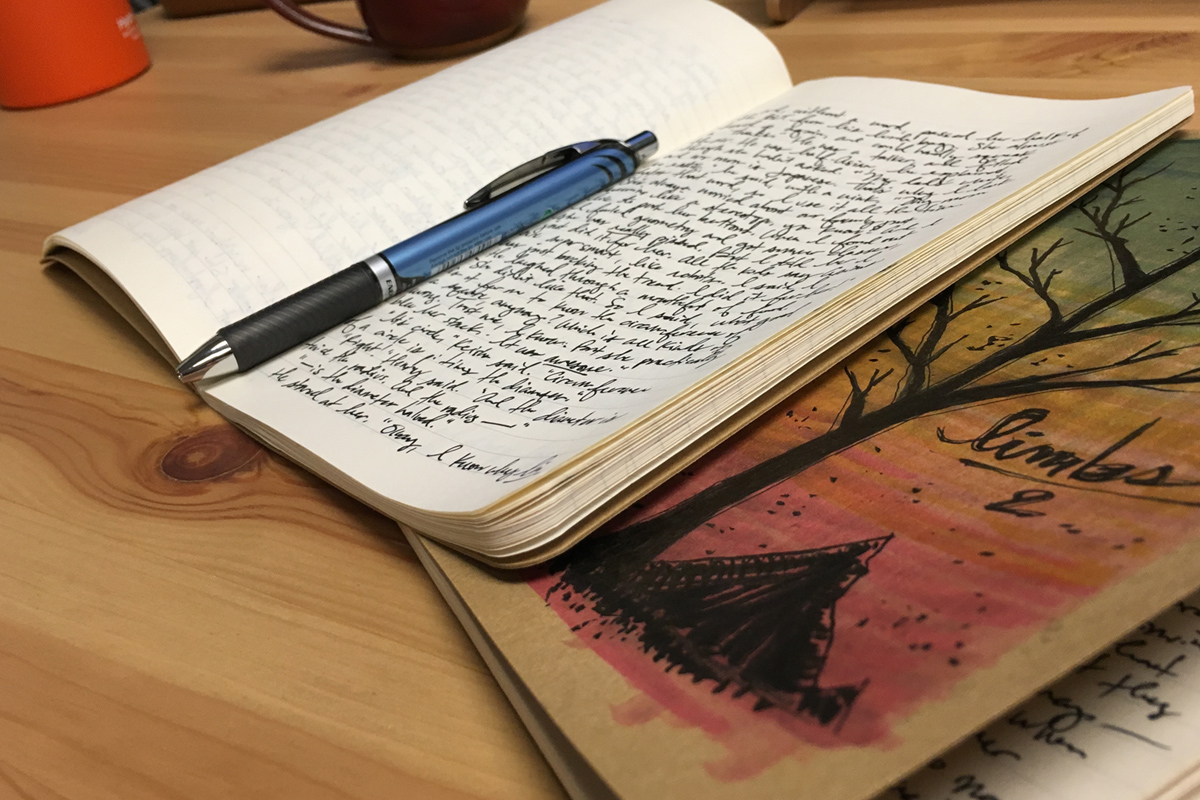 I even give each new notebook a little cover doodle. (See, I still have to label shit.)