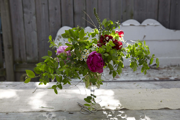 I think this was Sarah's beautiful creation. Look at the way it just stretches out of that vase.