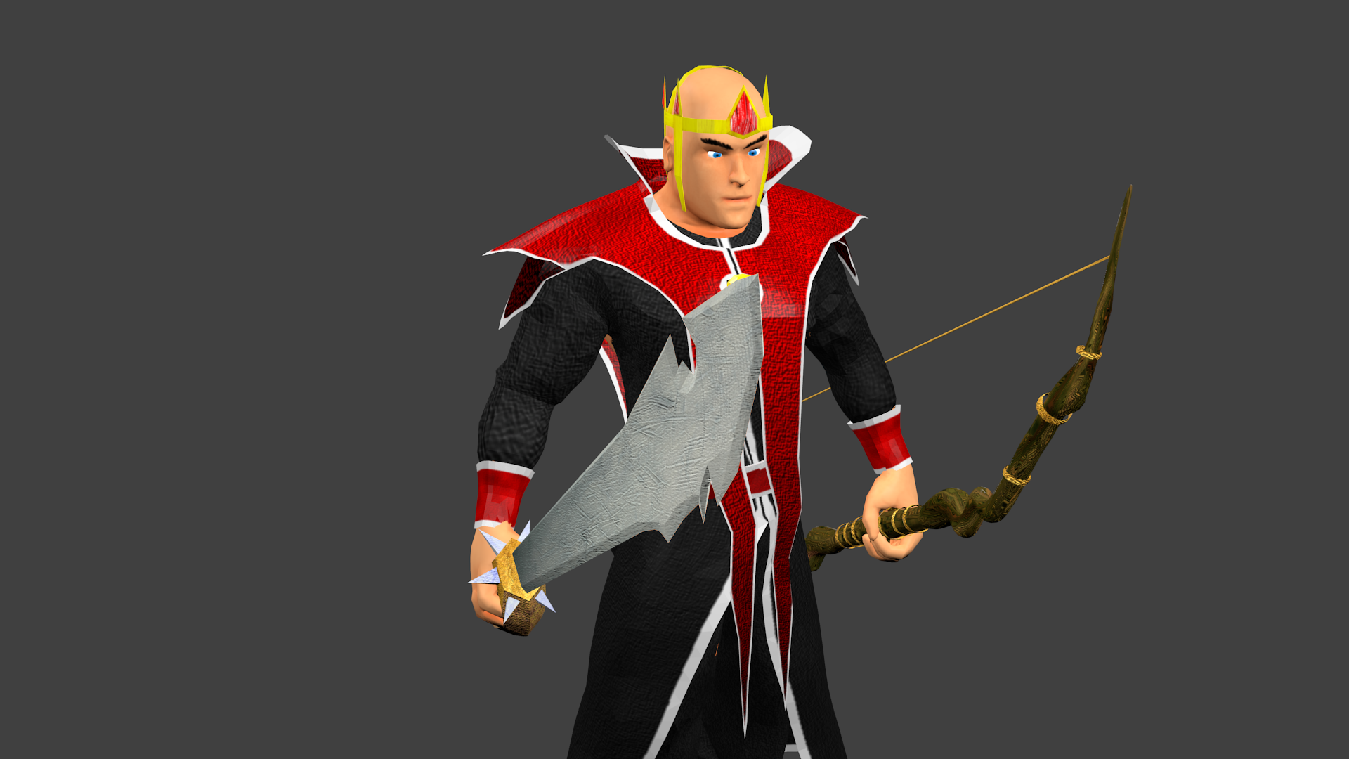 This is an example of what you can do with weaponry in Shibe Warz. Each hand is able to hold onto a different weapon, and on your turn each of your characters can use one of their weapons' abilities on the battlefield.
