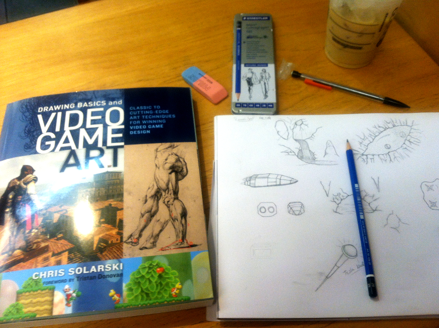 Day 1, before even cracking the book. The crap I drew on the right is pre-Solarski.